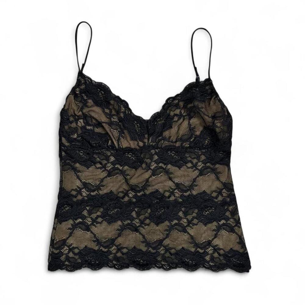 Vintage Y2K 90s Cosabella Black Lace Cami Top Luxury Lingerie Whimsigoth Size L